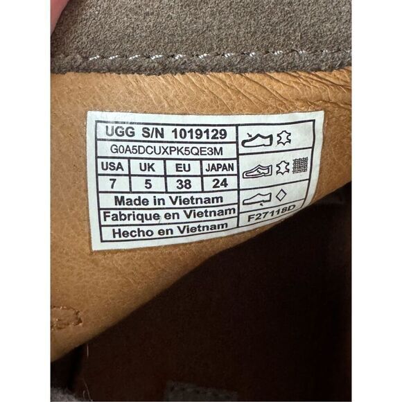 UGG Reid Lace-Up Flat Moc Leather Gray Bootie Size 7 - Picture 10 of 10